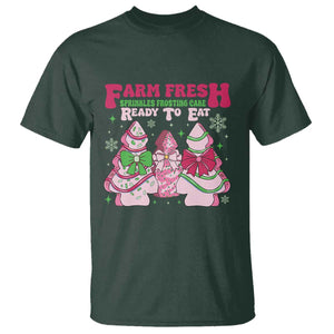 Farm Fresh Christmas Tree Cakes Coquette T Shirt TS09 Dark Forest Green Print Your Wear