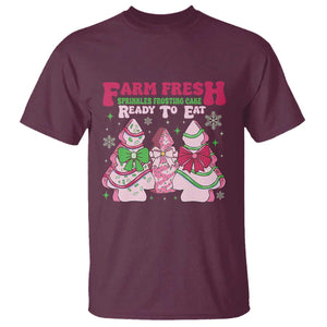 Farm Fresh Christmas Tree Cakes Coquette T Shirt TS09 Maroon Print Your Wear