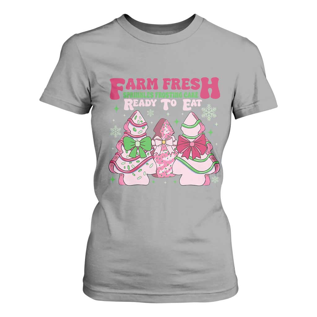 Farm Fresh Christmas Tree Cakes Coquette T Shirt For Women TS09 Sport Gray Print Your Wear
