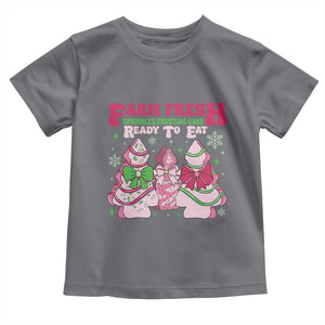 Farm Fresh Christmas Tree Cakes Coquette Toddler T Shirt TS09 Charcoal Print Your Wear