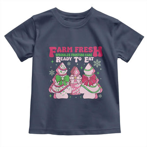 Farm Fresh Christmas Tree Cakes Coquette Toddler T Shirt TS09 Navy Print Your Wear