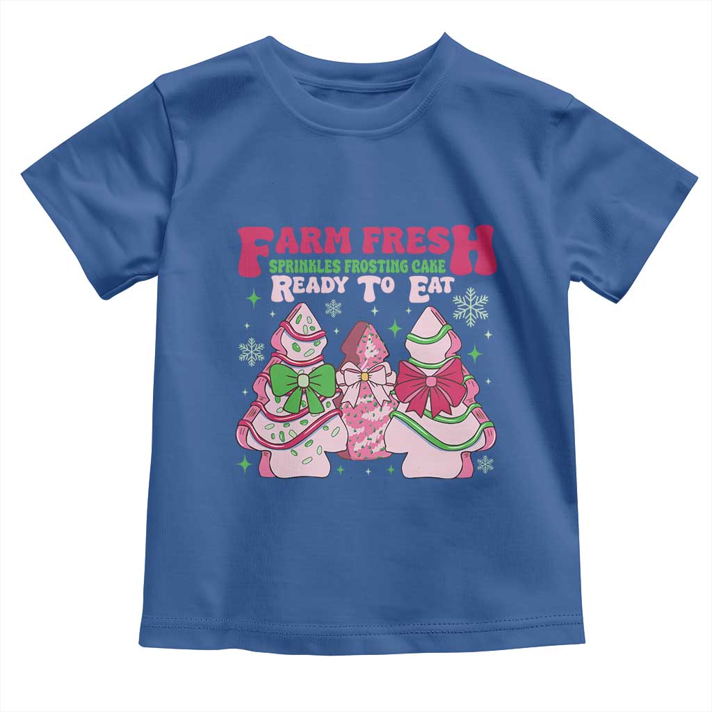 Farm Fresh Christmas Tree Cakes Coquette Toddler T Shirt TS09 Royal Blue Print Your Wear
