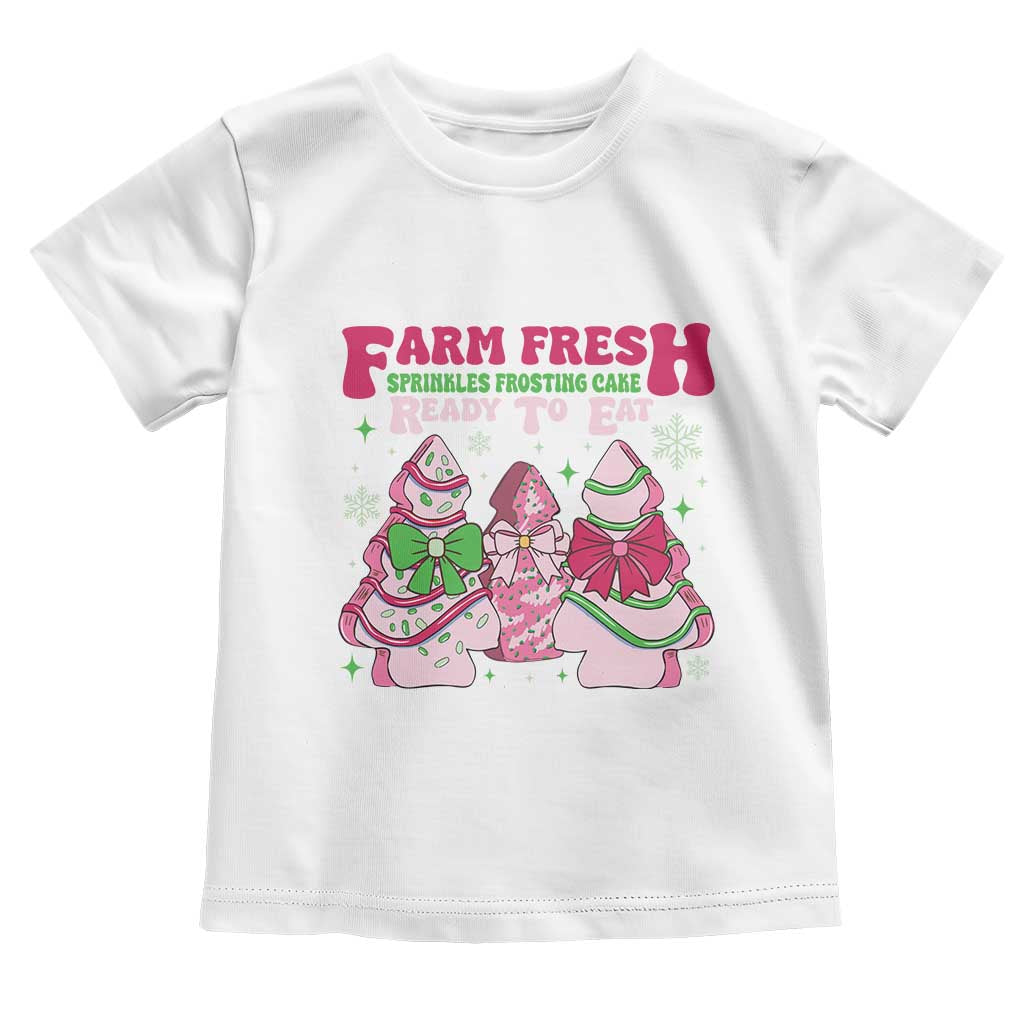 Farm Fresh Christmas Tree Cakes Coquette Toddler T Shirt TS09 White Print Your Wear