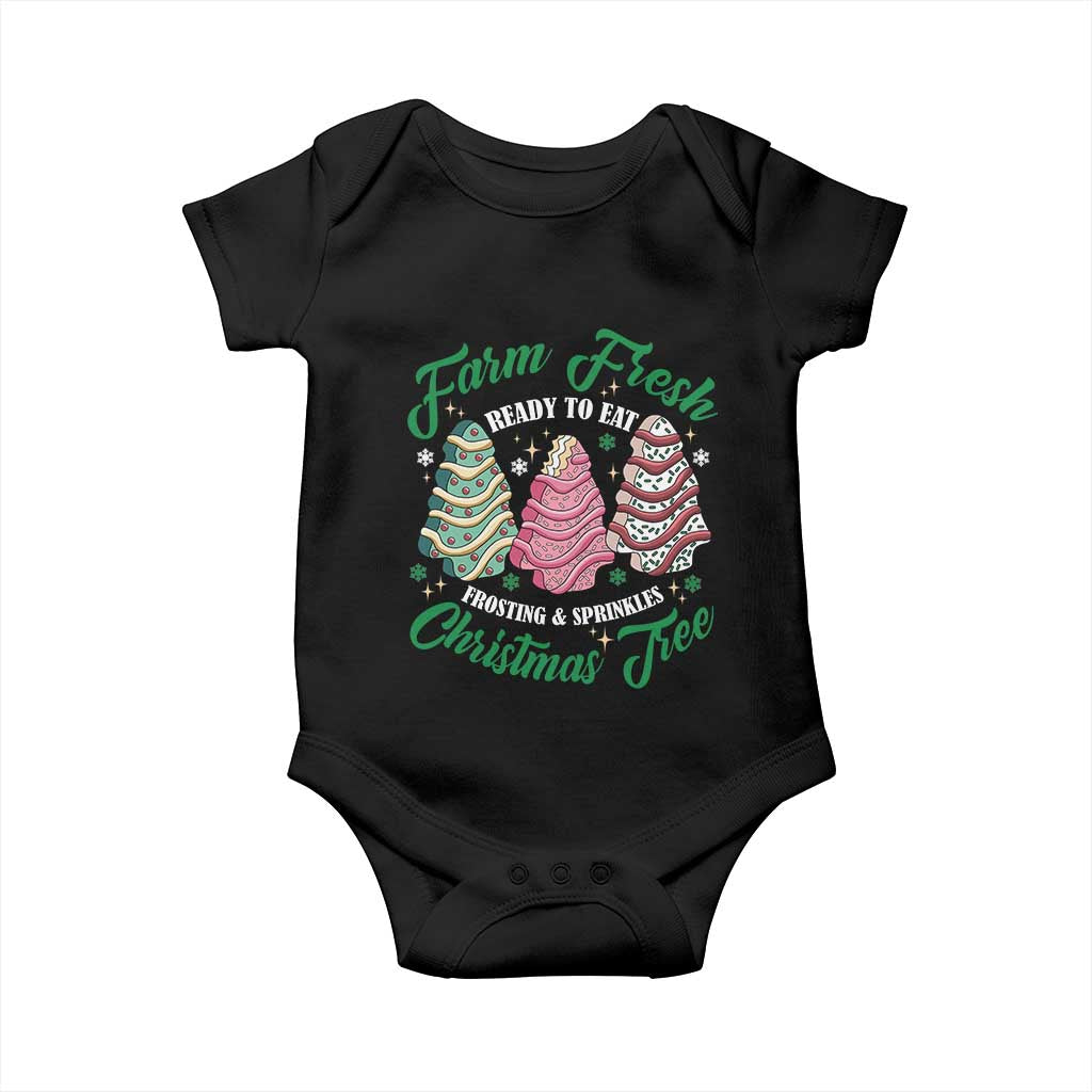 Farm Fresh Christmas Tree Cakes Baby Onesie TS09 Black Print Your Wear