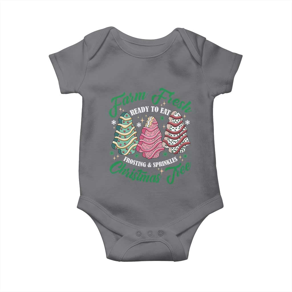 Farm Fresh Christmas Tree Cakes Baby Onesie TS09 Charcoal Print Your Wear
