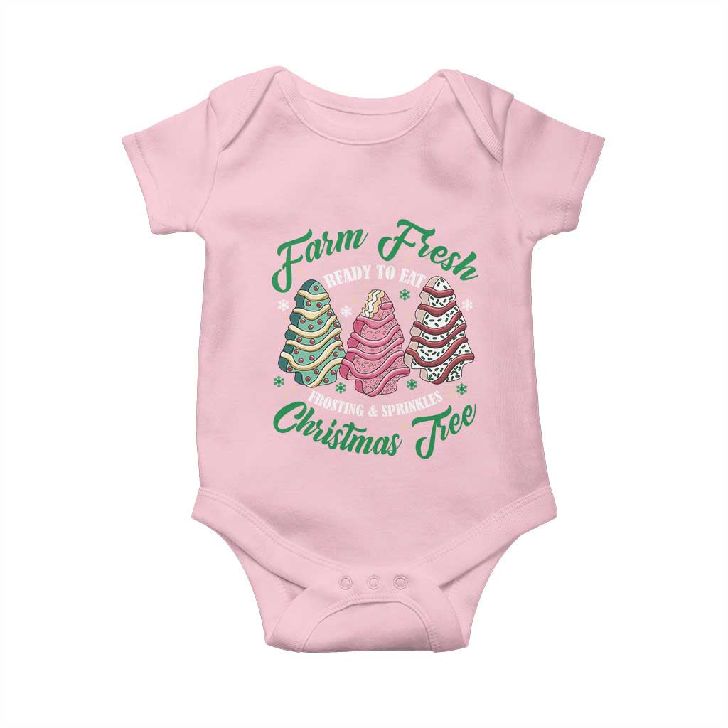 Farm Fresh Christmas Tree Cakes Baby Onesie TS09 Light Pink Print Your Wear