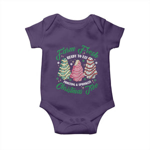 Farm Fresh Christmas Tree Cakes Baby Onesie TS09 Purple Print Your Wear