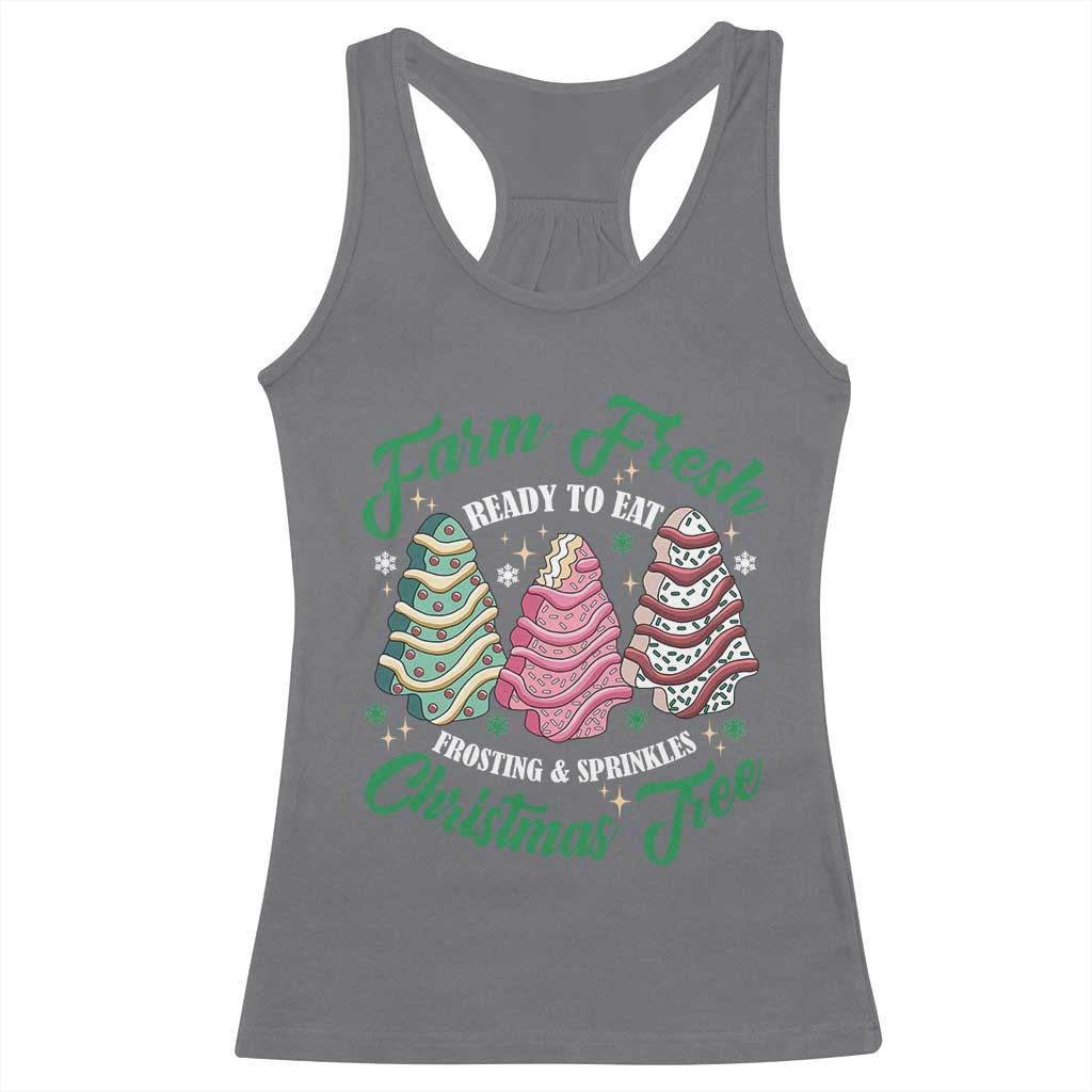 Farm Fresh Christmas Tree Cakes Racerback Tank Top TS09 Charcoal Print Your Wear