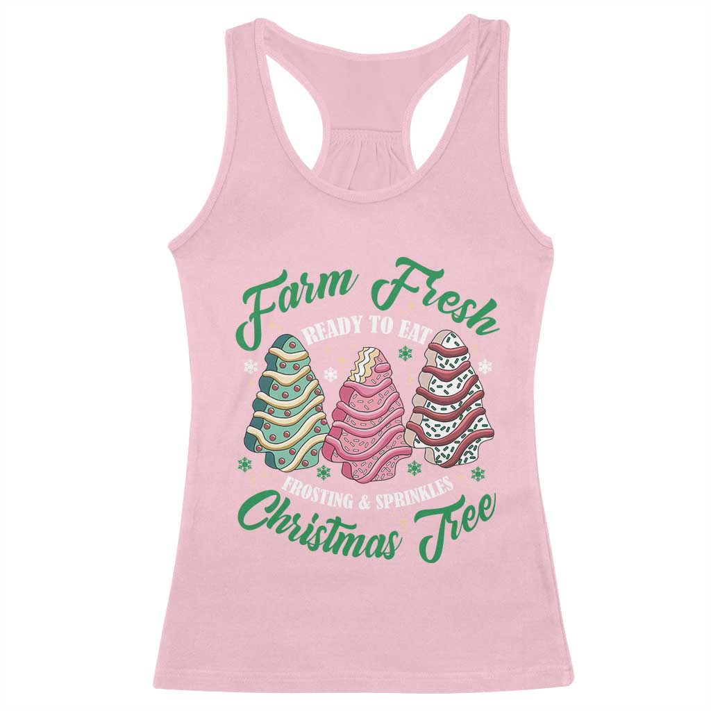 Farm Fresh Christmas Tree Cakes Racerback Tank Top TS09 Light Pink Print Your Wear