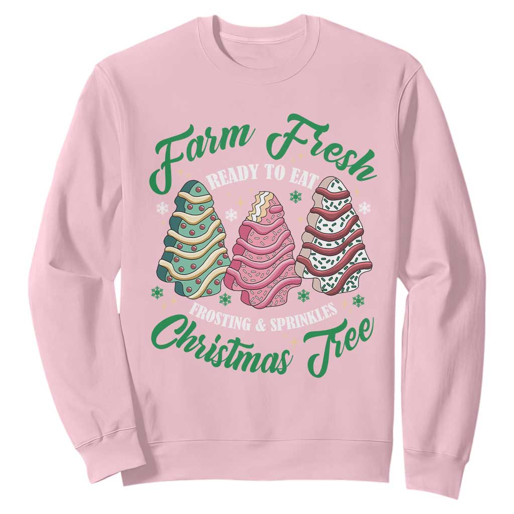 Farm Fresh Christmas Tree Cakes Sweatshirt TS09 Light Pink Print Your Wear