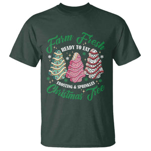 Farm Fresh Christmas Tree Cakes T Shirt TS09 Dark Forest Green Print Your Wear