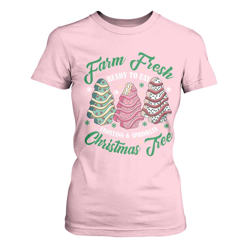Farm Fresh Christmas Tree Cakes T Shirt For Women TS09 Light Pink Print Your Wear