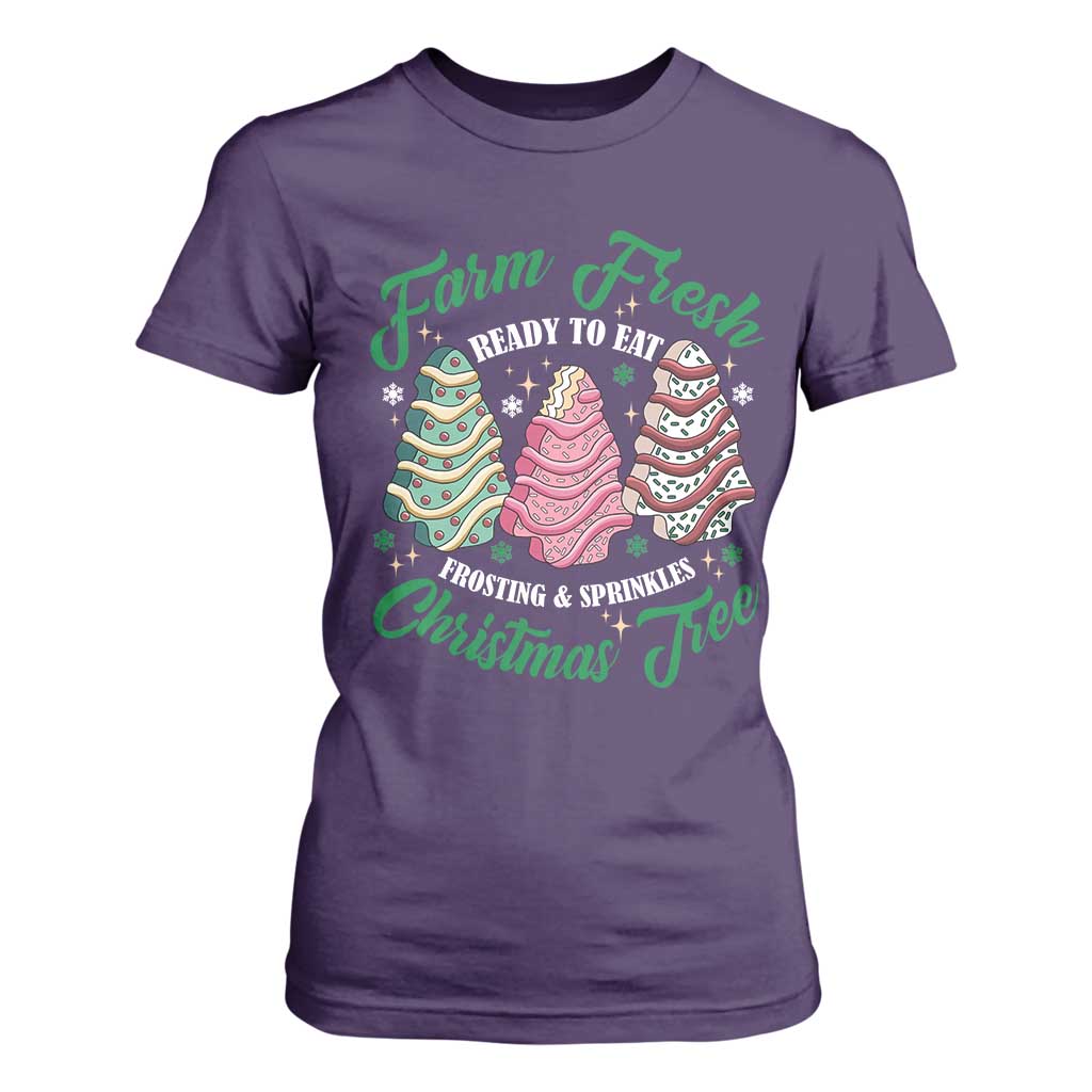 Farm Fresh Christmas Tree Cakes T Shirt For Women TS09 Purple Print Your Wear