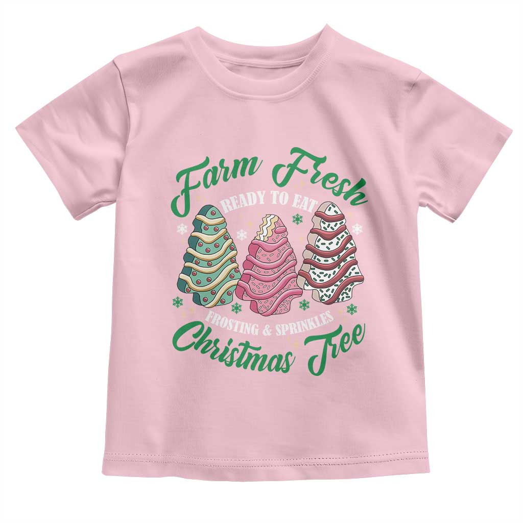 Farm Fresh Christmas Tree Cakes Toddler T Shirt TS09 Light Pink Print Your Wear