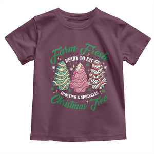Farm Fresh Christmas Tree Cakes Toddler T Shirt TS09 Maroon Print Your Wear