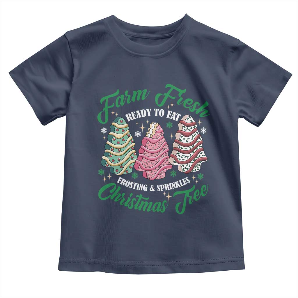 Farm Fresh Christmas Tree Cakes Toddler T Shirt TS09 Navy Print Your Wear