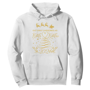 Our First Christmas As Mr Mrs 2024 Matching Couple Hoodie TS09 White Print Your Wear