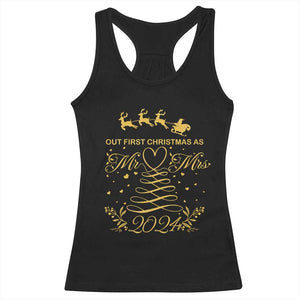 Our First Christmas As Mr Mrs 2024 Matching Couple Racerback Tank Top TS09 Black Print Your Wear