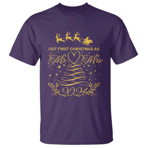 Our First Christmas As Mr Mrs 2024 Matching Couple T Shirt TS09 Purple Print Your Wear