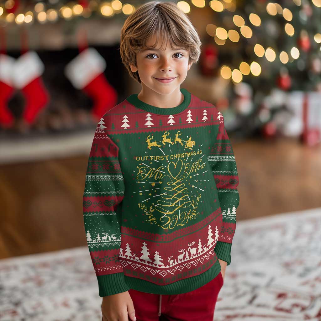 Our First Christmas As Mr Mrs 2024 Matching Couple Ugly Christmas Sweater TS09 Christmas Print Your Wear