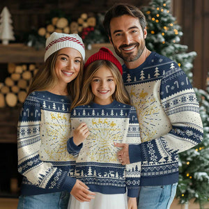 Our First Christmas As Mr Mrs 2024 Matching Couple Ugly Christmas Sweater TS09 Navy Print Your Wear