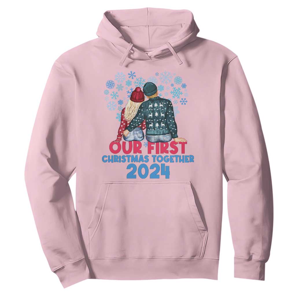Our First Christmas Together 2024 Hoodie TS09 Light Pink Print Your Wear