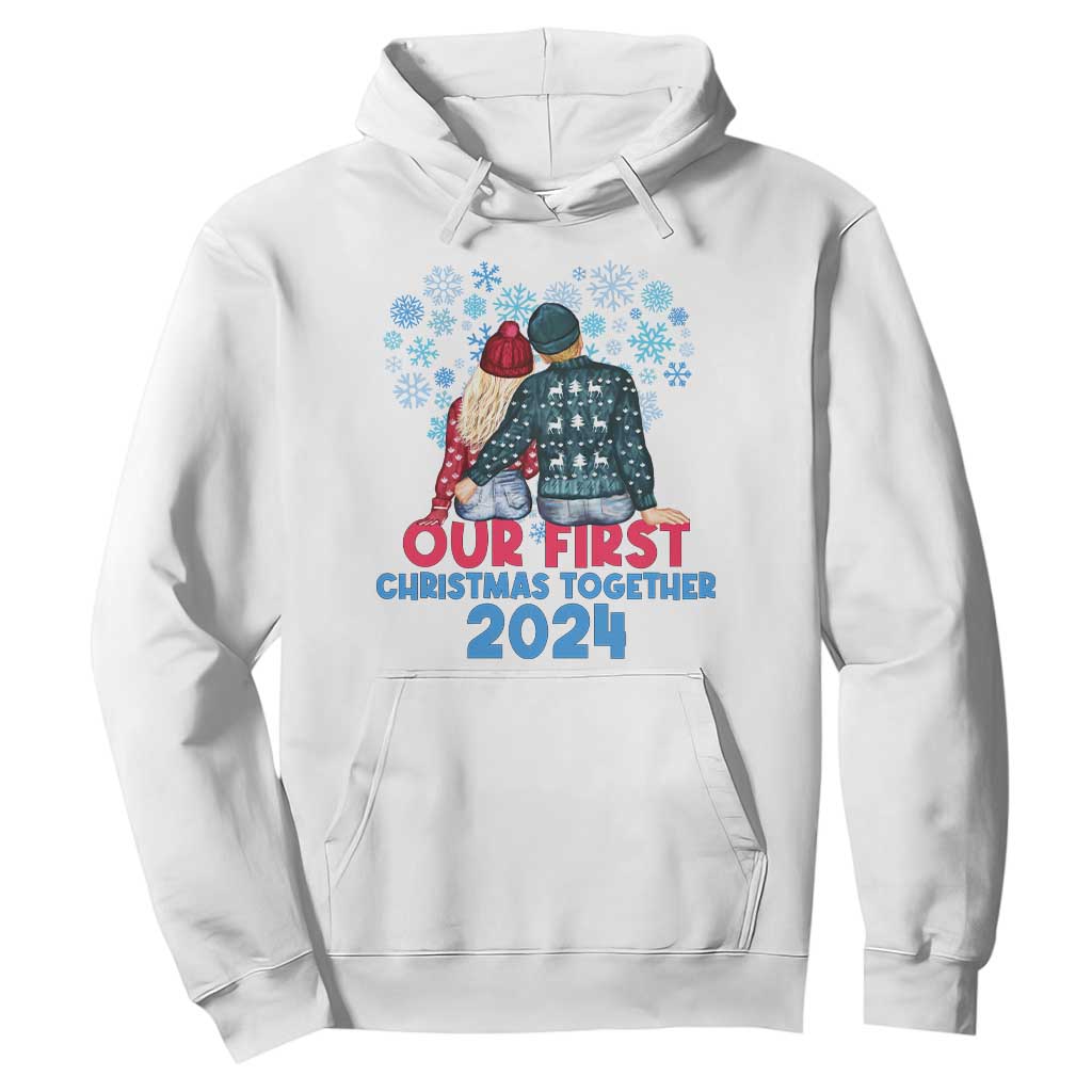 Our First Christmas Together 2024 Hoodie TS09 White Print Your Wear