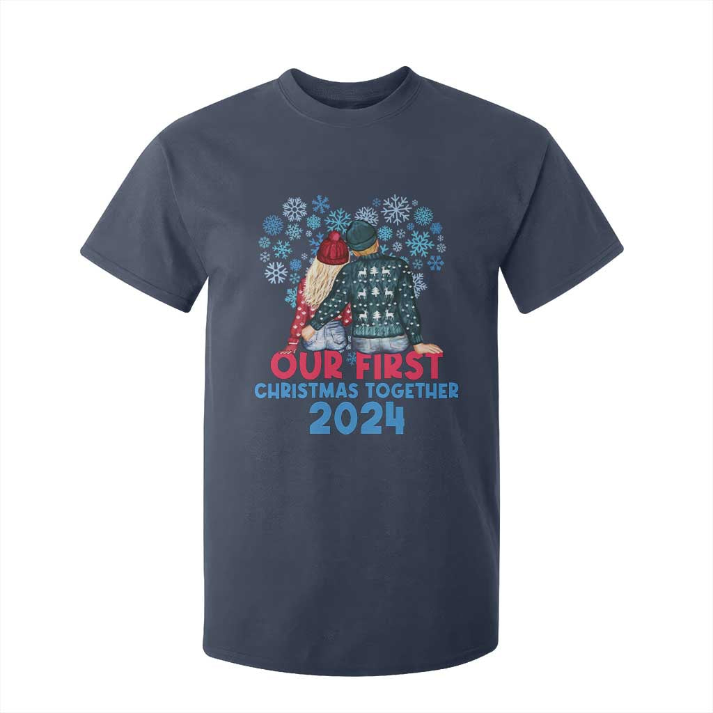 Our First Christmas Together 2024 T Shirt For Kid TS09 Navy Print Your Wear