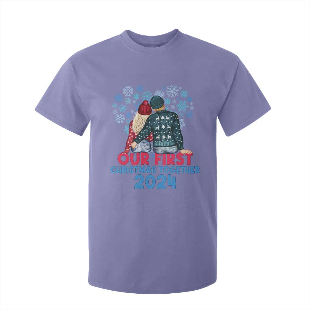 Our First Christmas Together 2024 T Shirt For Kid TS09 Violet Print Your Wear