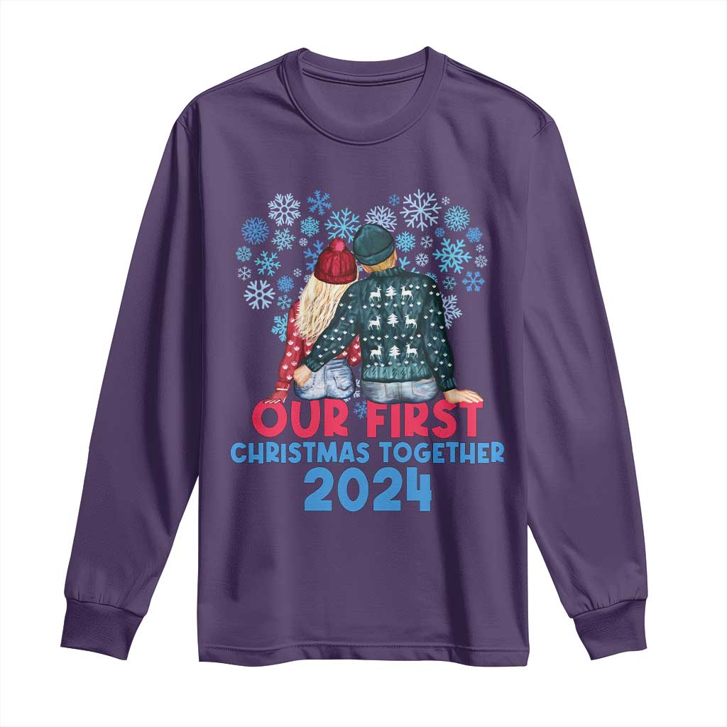 Our First Christmas Together 2024 Long Sleeve Shirt TS09 Purple Print Your Wear