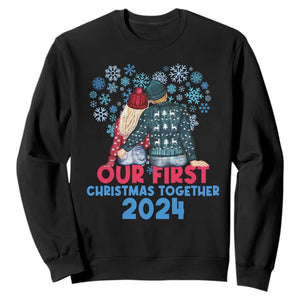Our First Christmas Together 2024 Sweatshirt TS09 Black Print Your Wear