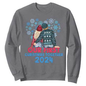 Our First Christmas Together 2024 Sweatshirt TS09 Charcoal Print Your Wear