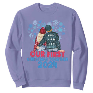 Our First Christmas Together 2024 Sweatshirt TS09 Violet Print Your Wear