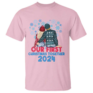 Our First Christmas Together 2024 T Shirt TS09 Light Pink Print Your Wear