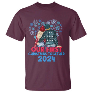 Our First Christmas Together 2024 T Shirt TS09 Maroon Print Your Wear