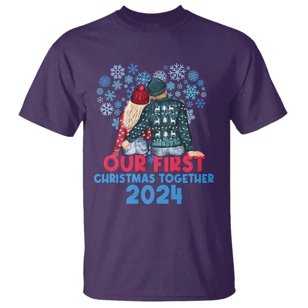 Our First Christmas Together 2024 T Shirt TS09 Purple Print Your Wear