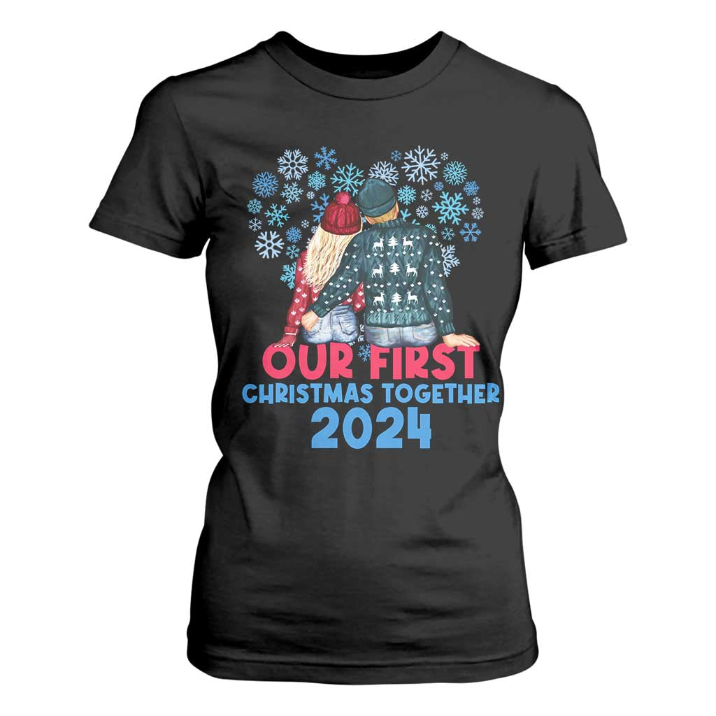 Our First Christmas Together 2024 T Shirt For Women TS09 Black Print Your Wear