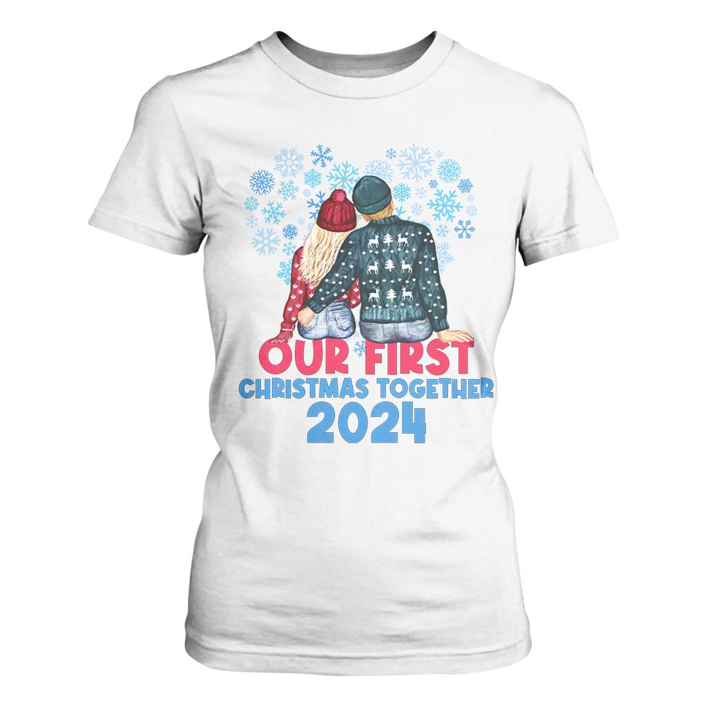 Our First Christmas Together 2024 T Shirt For Women TS09 White Print Your Wear