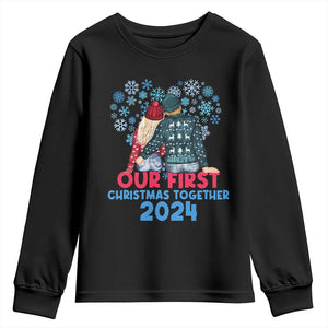 Our First Christmas Together 2024 Youth Sweatshirt TS09 Black Print Your Wear