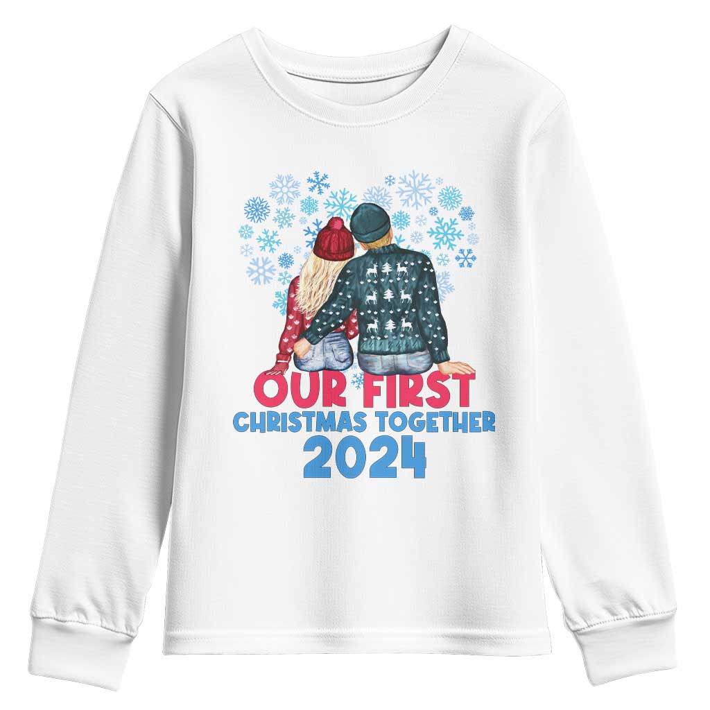 Our First Christmas Together 2024 Youth Sweatshirt TS09 White Print Your Wear