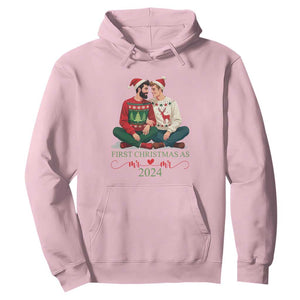 Our First Christmas As Mr Mr 2024 Hoodie LGBT Gay Couple Xmas TS09 Light Pink Print Your Wear
