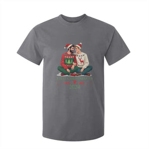 Our First Christmas As Mr Mr 2024 T Shirt For Kid LGBT Gay Couple Xmas TS09 Charcoal Print Your Wear