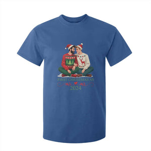 Our First Christmas As Mr Mr 2024 T Shirt For Kid LGBT Gay Couple Xmas TS09 Royal Blue Print Your Wear