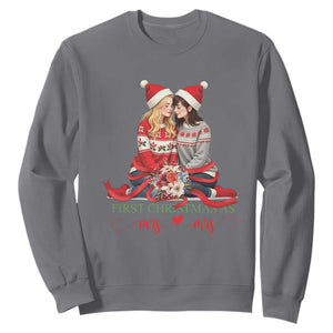 Our First Christmas As Mrs Mrs Sweatshirt LGBT Les Couple Xmas TS09 Charcoal Print Your Wear