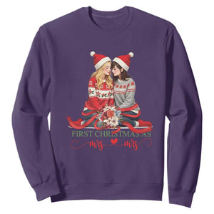 Our First Christmas As Mrs Mrs Sweatshirt LGBT Les Couple Xmas TS09 Purple Print Your Wear