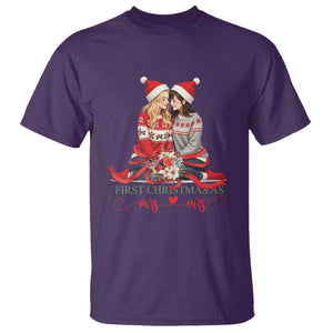 Our First Christmas As Mrs Mrs T Shirt LGBT Les Couple Xmas TS09 Purple Print Your Wear