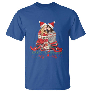 Our First Christmas As Mrs Mrs T Shirt LGBT Les Couple Xmas TS09 Royal Blue Print Your Wear