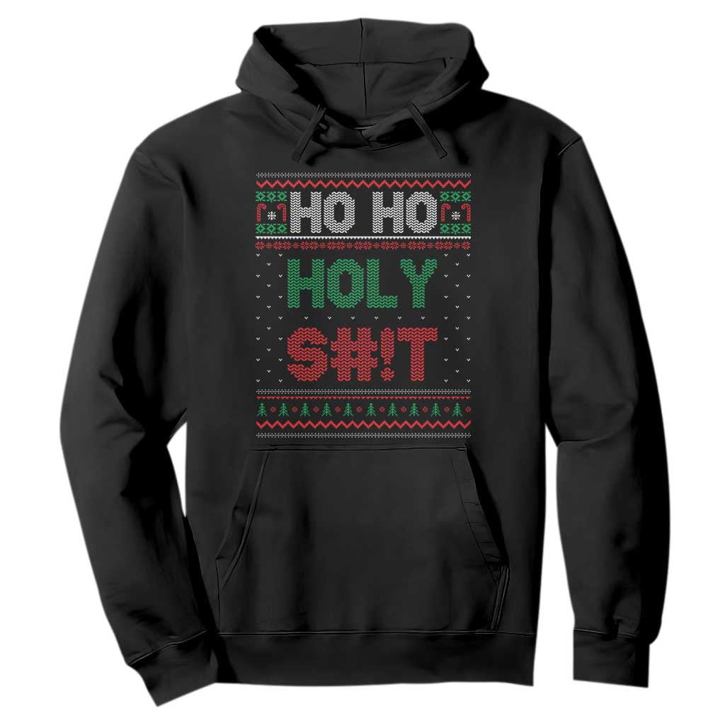 Funny Christmas Hoodie Ho Ho Holy Shit TS09 Black Print Your Wear