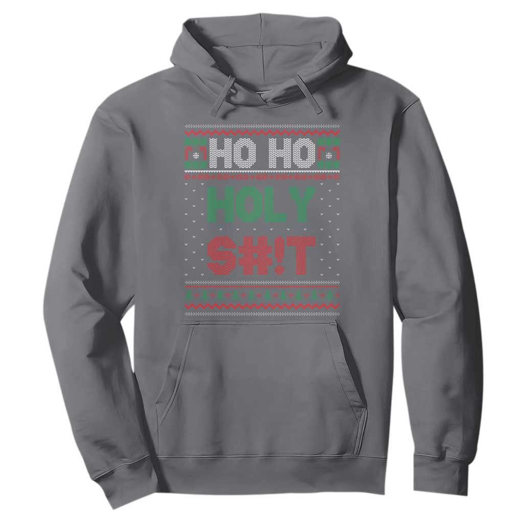 Funny Christmas Hoodie Ho Ho Holy Shit TS09 Charcoal Print Your Wear