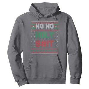 Funny Christmas Hoodie Ho Ho Holy Shit TS09 Charcoal Print Your Wear